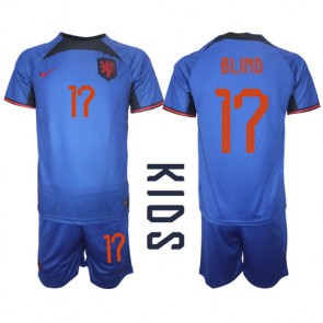 Holandsko Daley Blind #17 Dětské Venkovní dres komplet MS 2022 Krátký Rukáv (+ trenýrky)